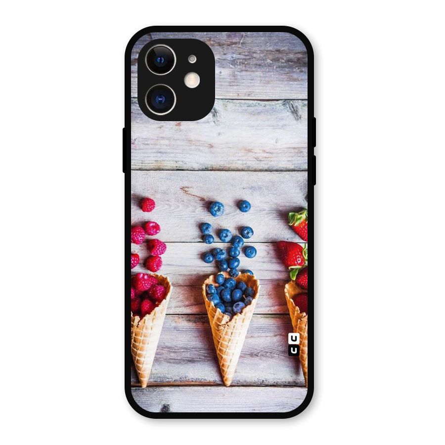 Cone Fruits Design Metal Back Case for iPhone 12
