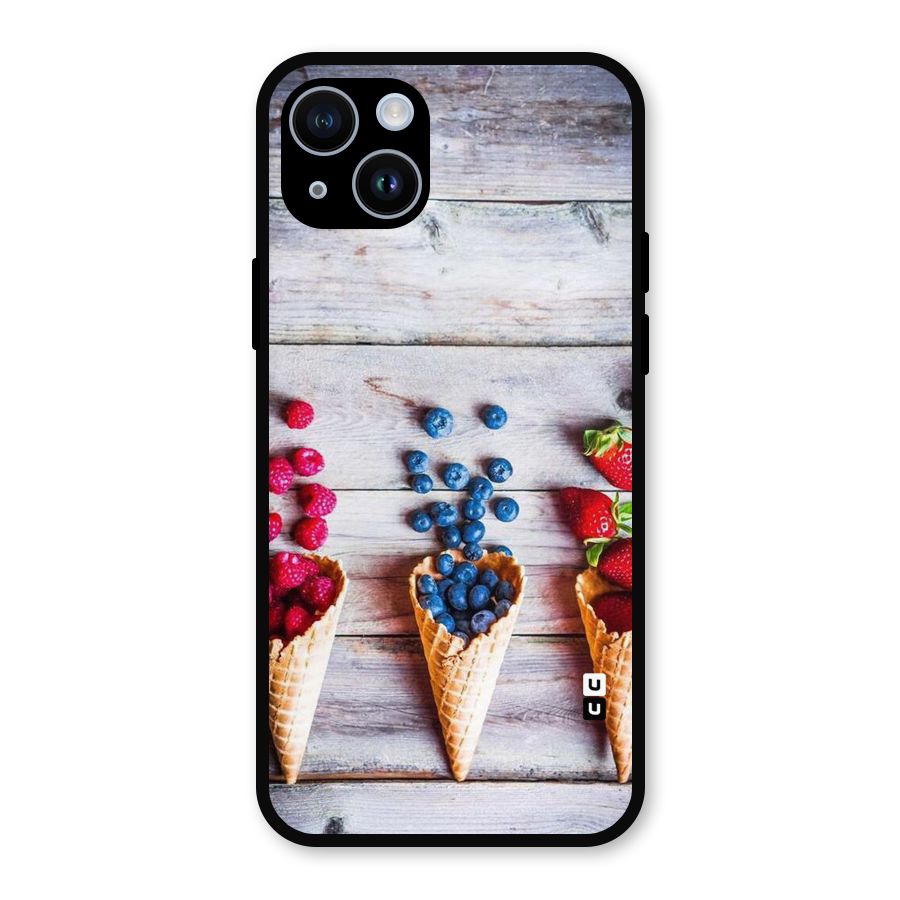 Cone Fruits Design Metal Back Case for iPhone 14