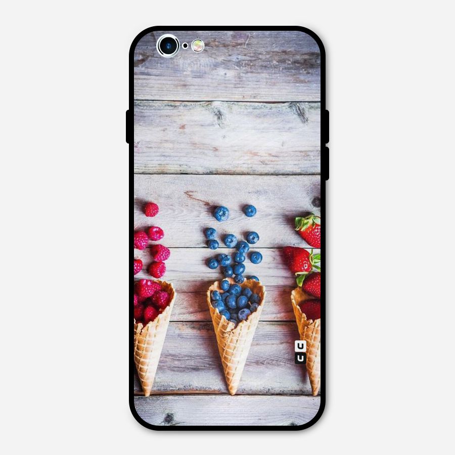 Cone Fruits Design Metal Back Case for iPhone 6 6s