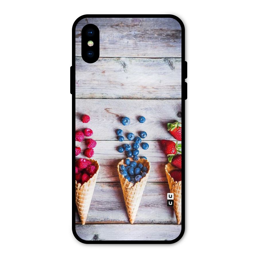 Cone Fruits Design Metal Back Case for iPhone X
