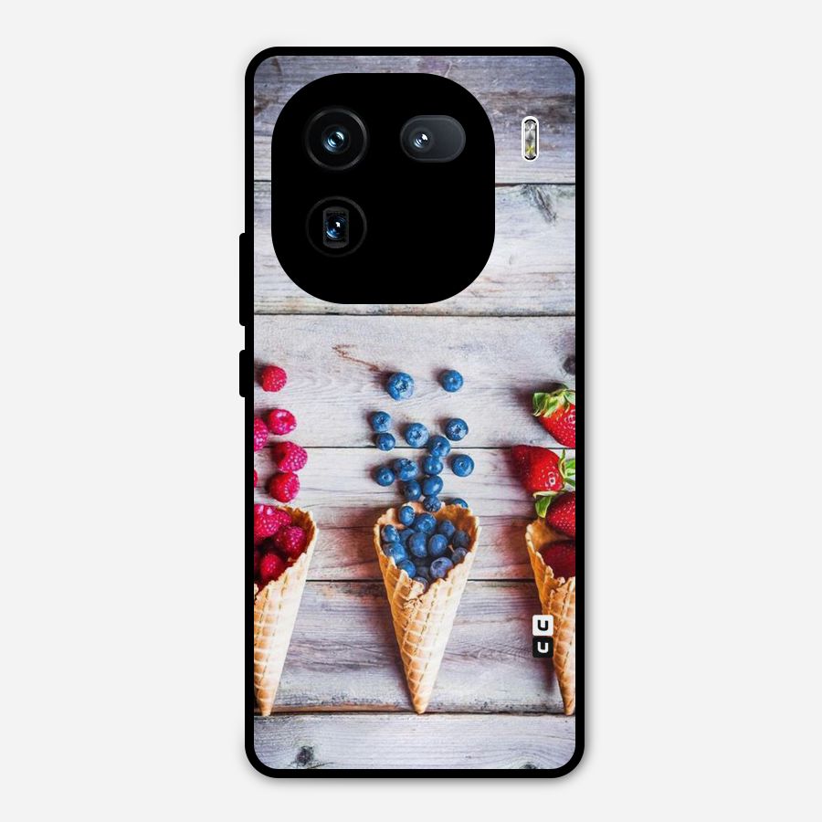 Cone Fruits Design Metal Back Case for iQOO 12