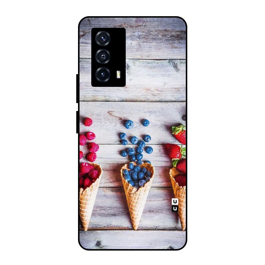 Cone Fruits Design Metal Back Case for iQOO Z5