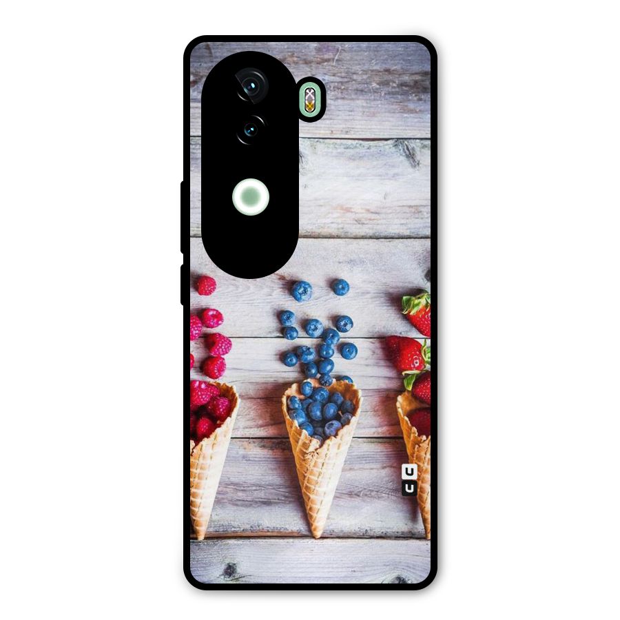 Cone Fruits Design Metal Back Case for iQOO Z9s