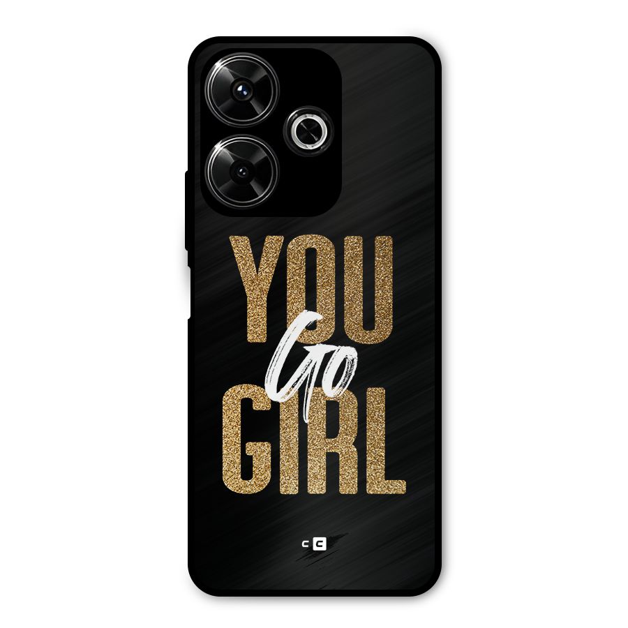 Confident Girl Metal Back Case for Redmi 13 5G