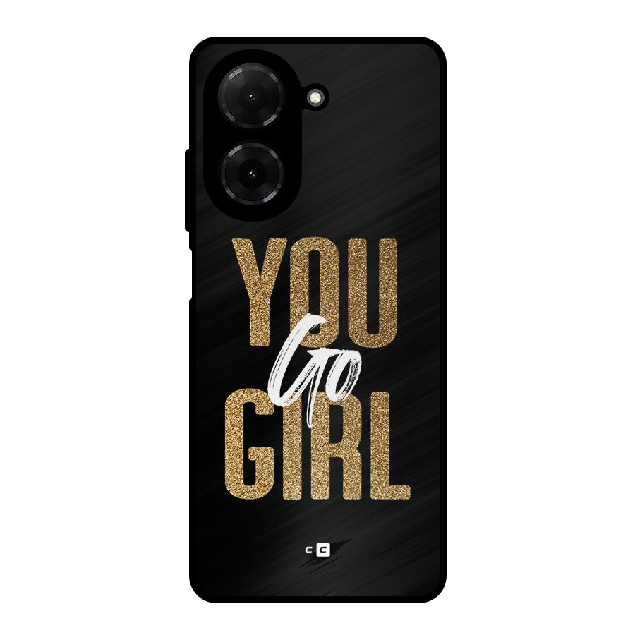 Confident Girl Metal Back Case for Redmi A5 4G