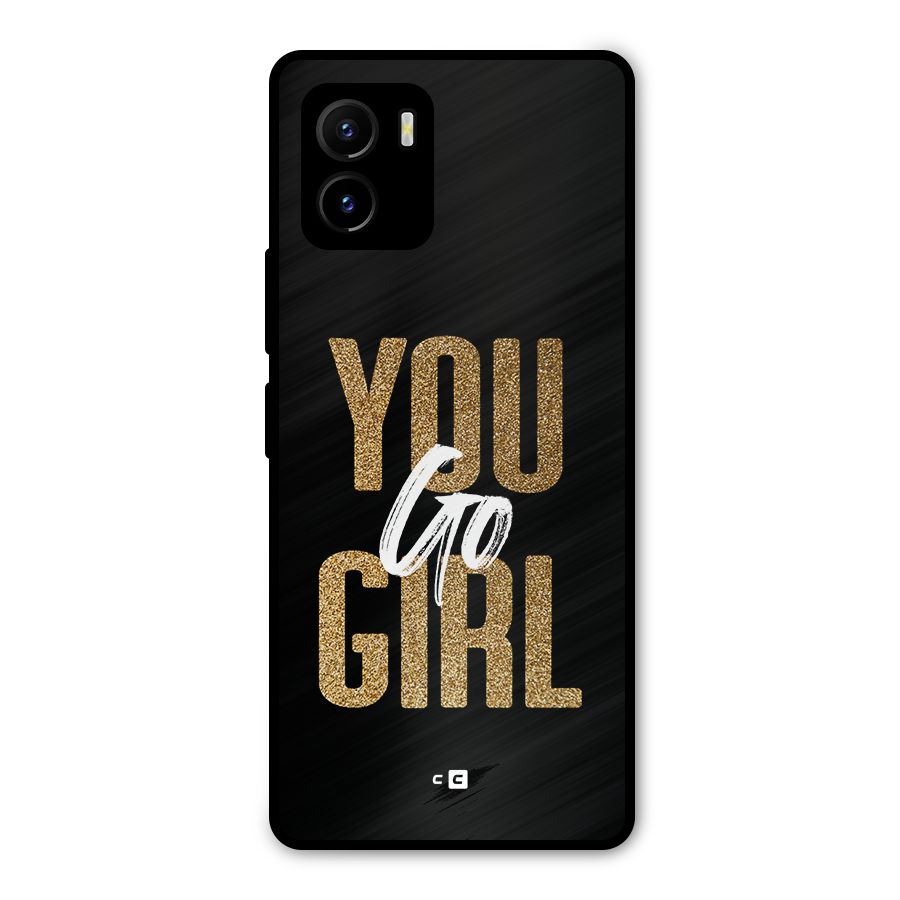 Confident Girl Metal Back Case for Vivo Y15s