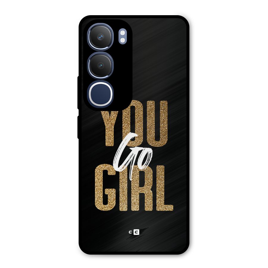 Confident Girl Metal Back Case for Vivo Y29