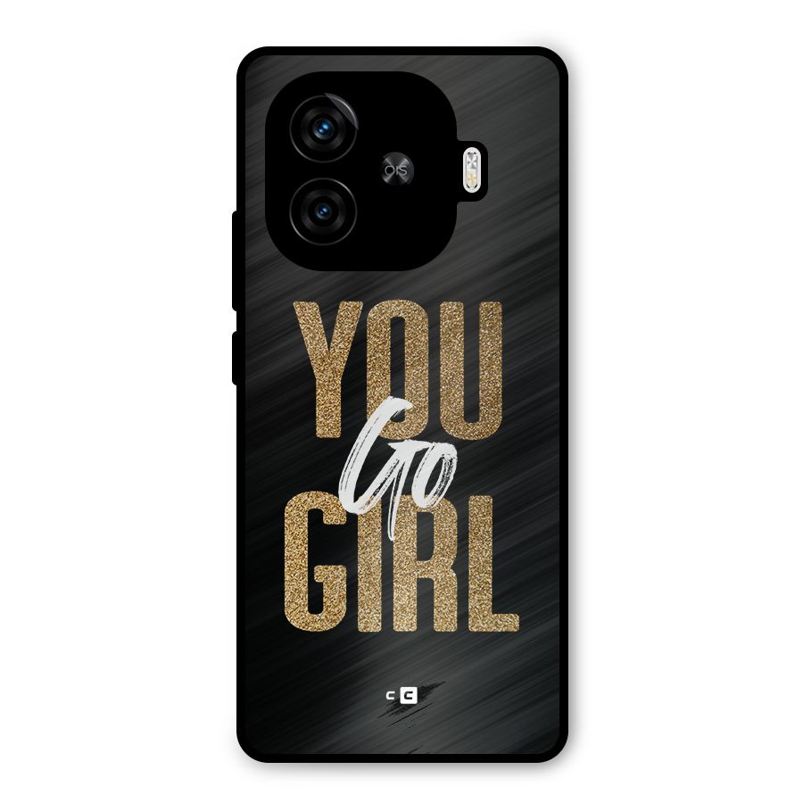 Confident Girl Metal Back Case for iQOO Z9 Turbo