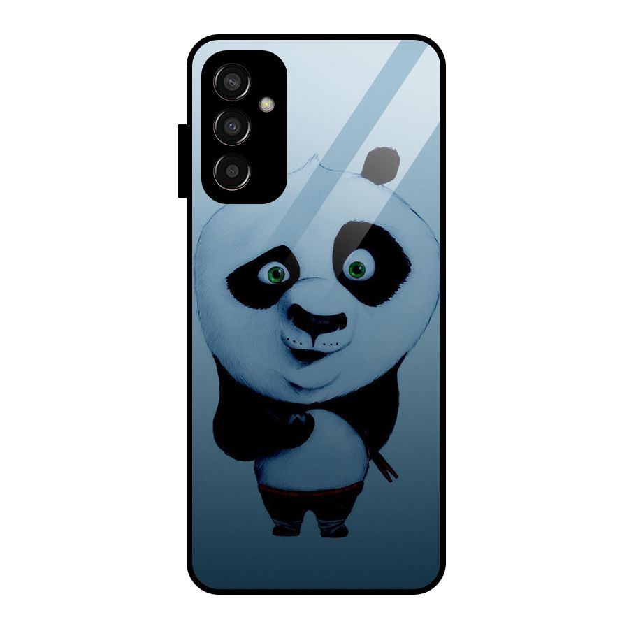 Confused Cute Panda Glass Back Case for Galaxy F13