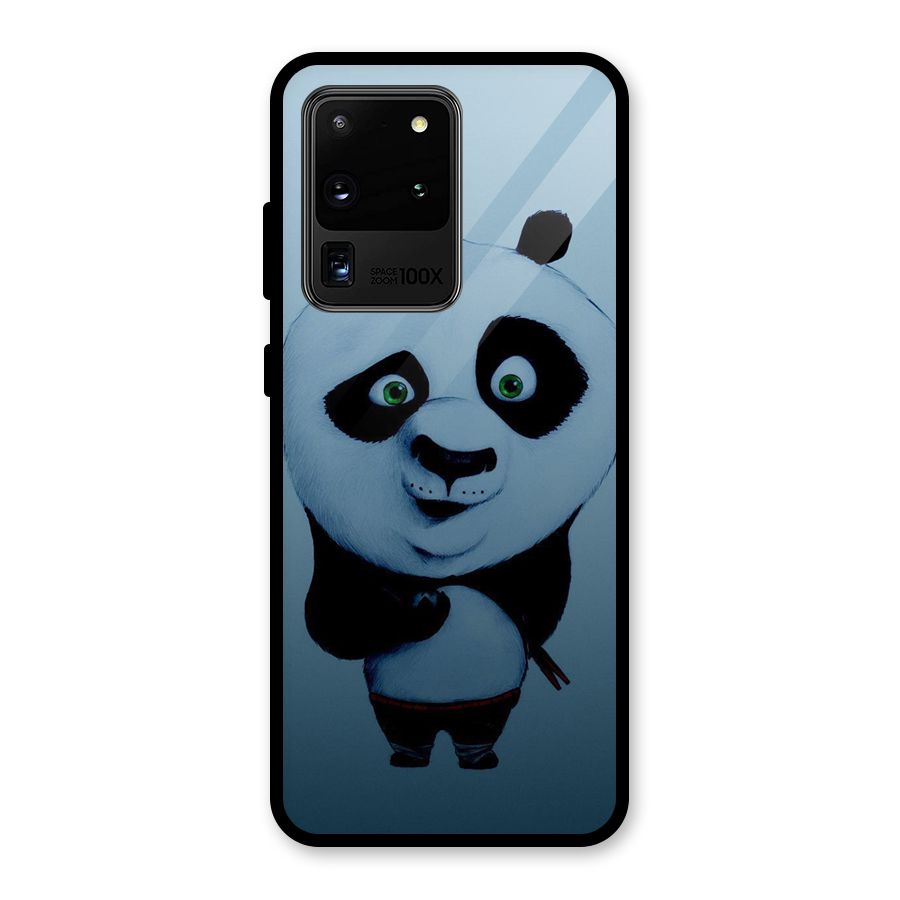 Confused Cute Panda Glass Back Case for Galaxy S20 Ultra