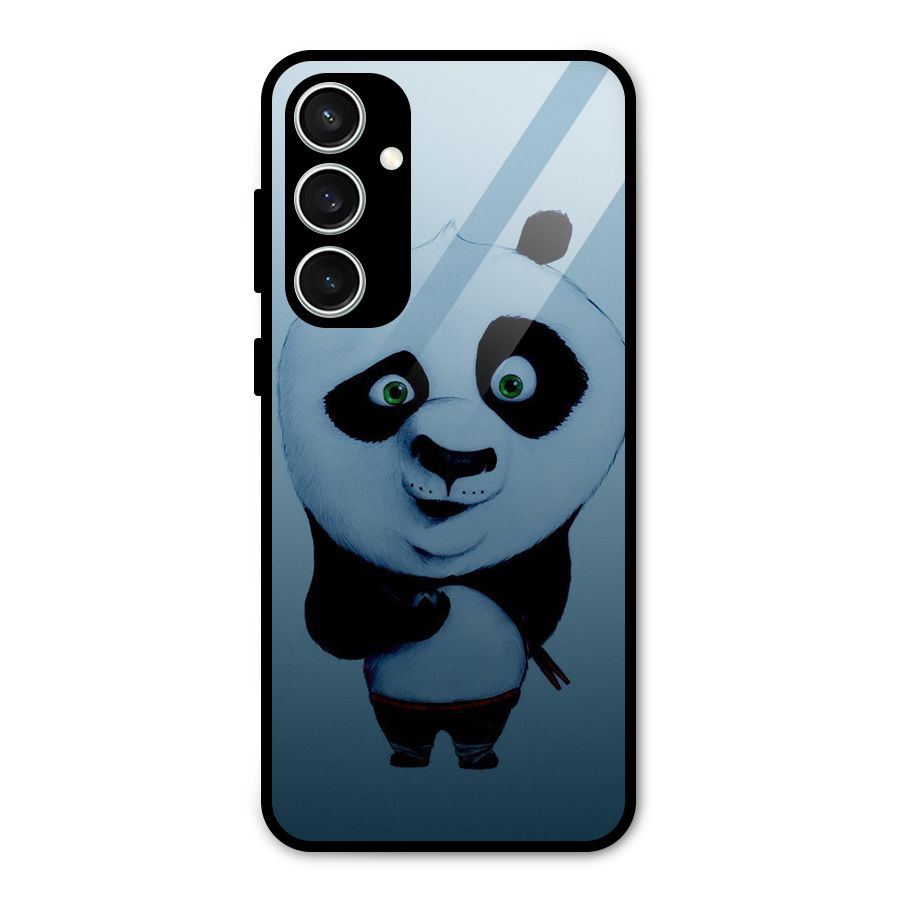 Confused Cute Panda Glass Back Case for Galaxy S23 FE