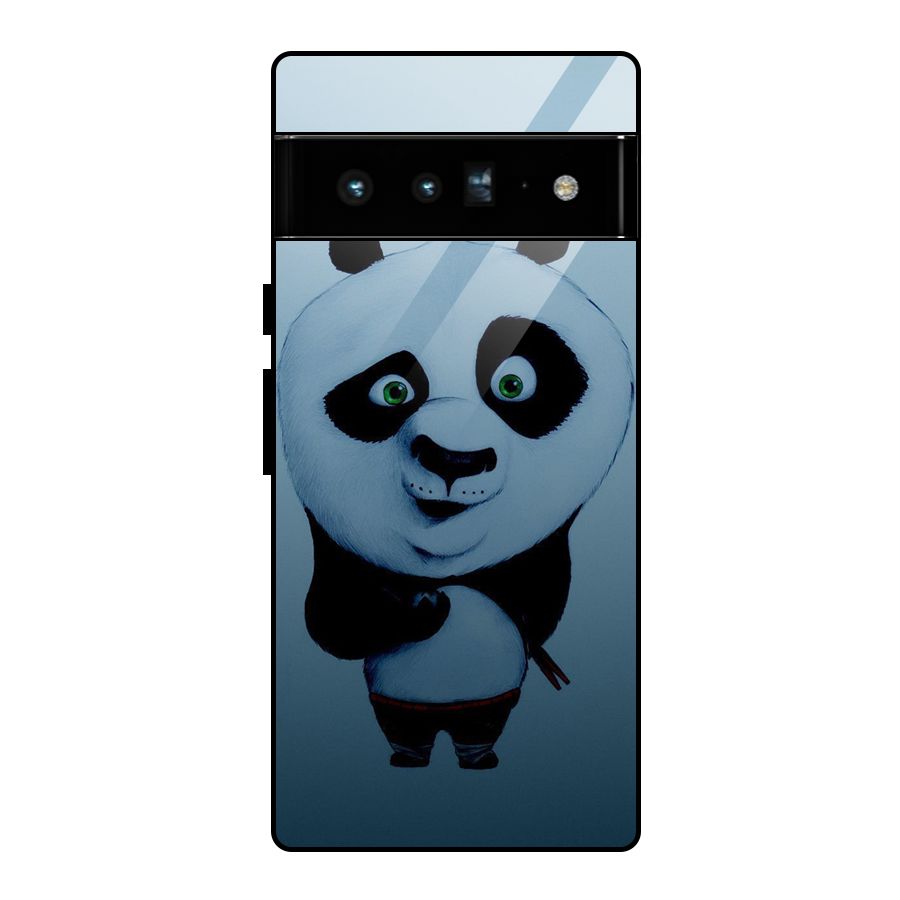 Confused Cute Panda Glass Back Case for Google Pixel 6 Pro