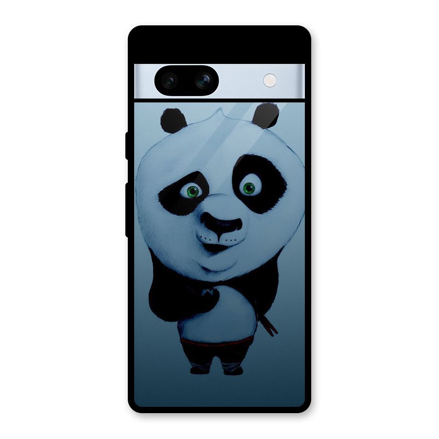 Confused Cute Panda Glass Back Case for Google Pixel 7a