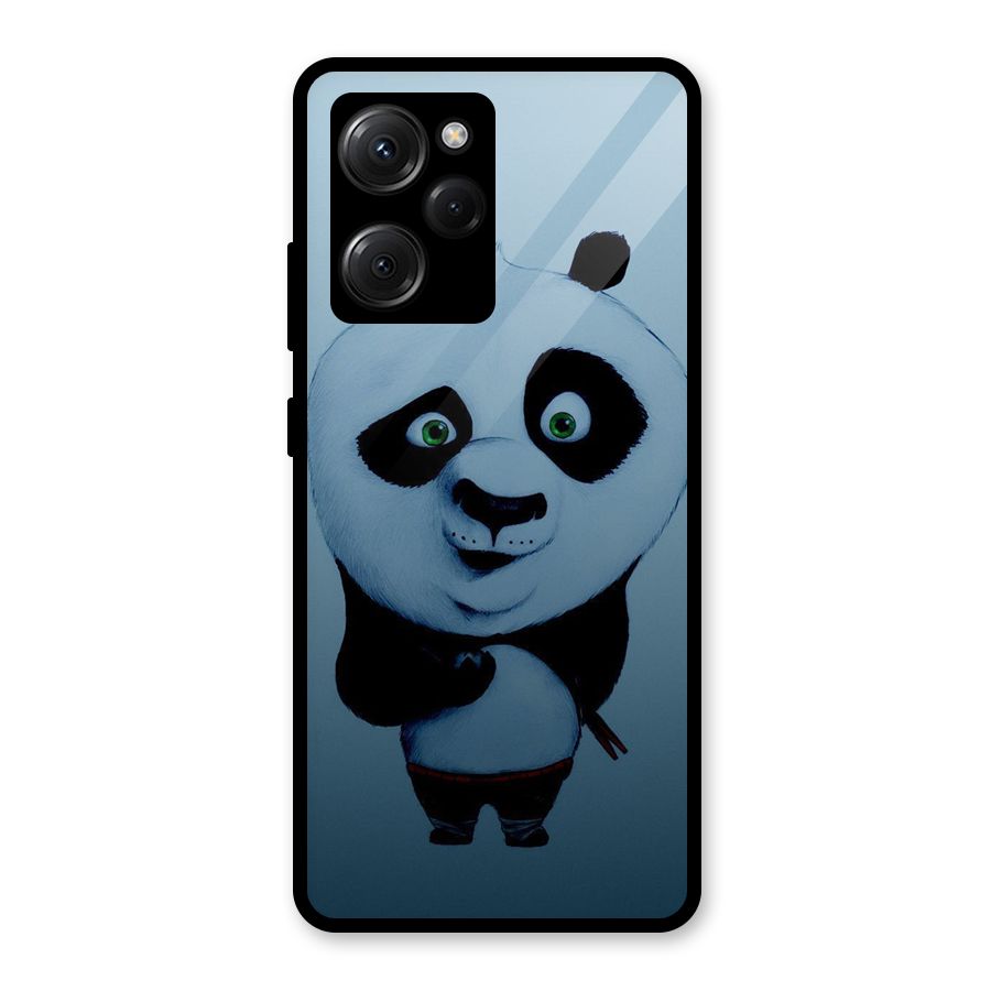 Confused Cute Panda Glass Back Case for Poco X5 Pro