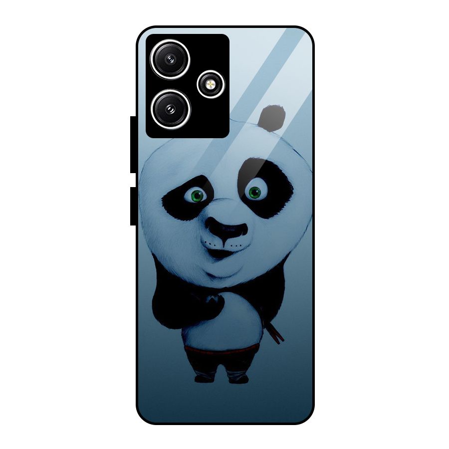 Confused Cute Panda Glass Back Case for Redmi 12 5G