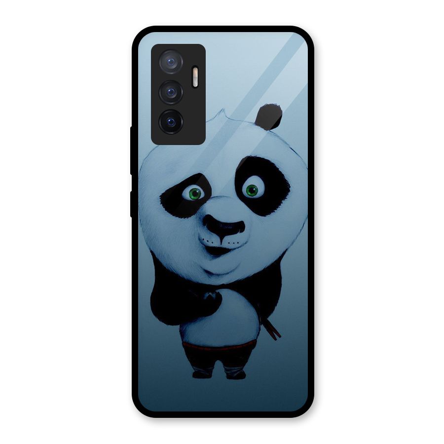 Confused Cute Panda Glass Back Case for Vivo V23e