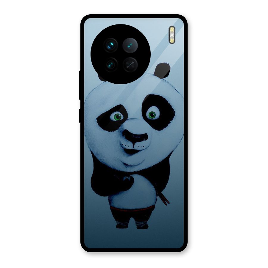 Confused Cute Panda Glass Back Case for Vivo X90