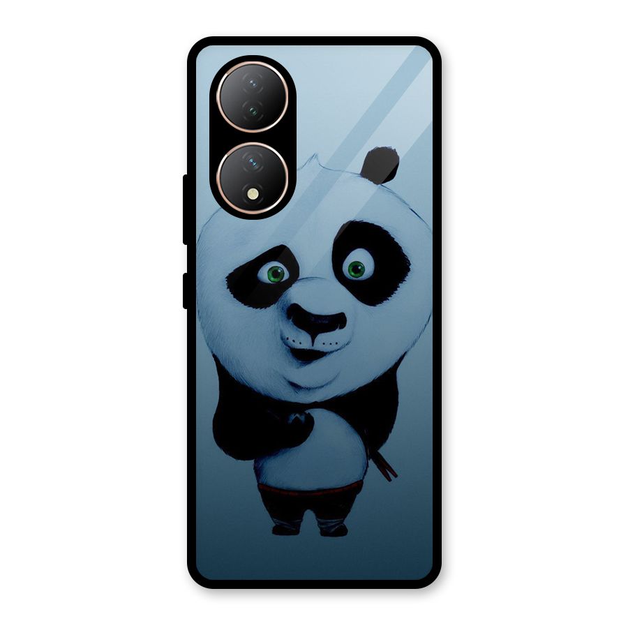 Confused Cute Panda Glass Back Case for Vivo Y100A
