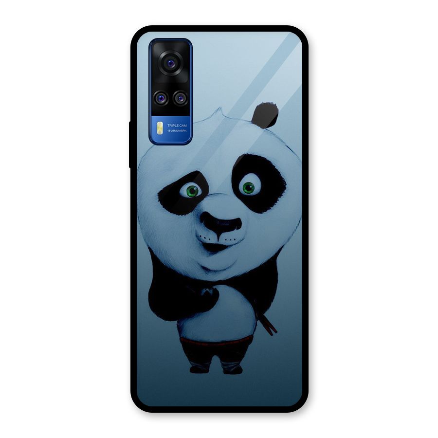 Confused Cute Panda Glass Back Case for Vivo Y31