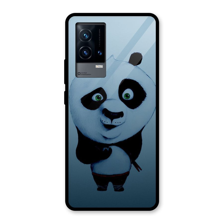 Confused Cute Panda Glass Back Case for iQOO 9 5G