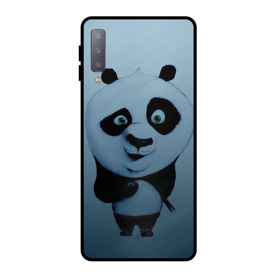 Confused Cute Panda Metal Back Case for Galaxy A7 (2018)