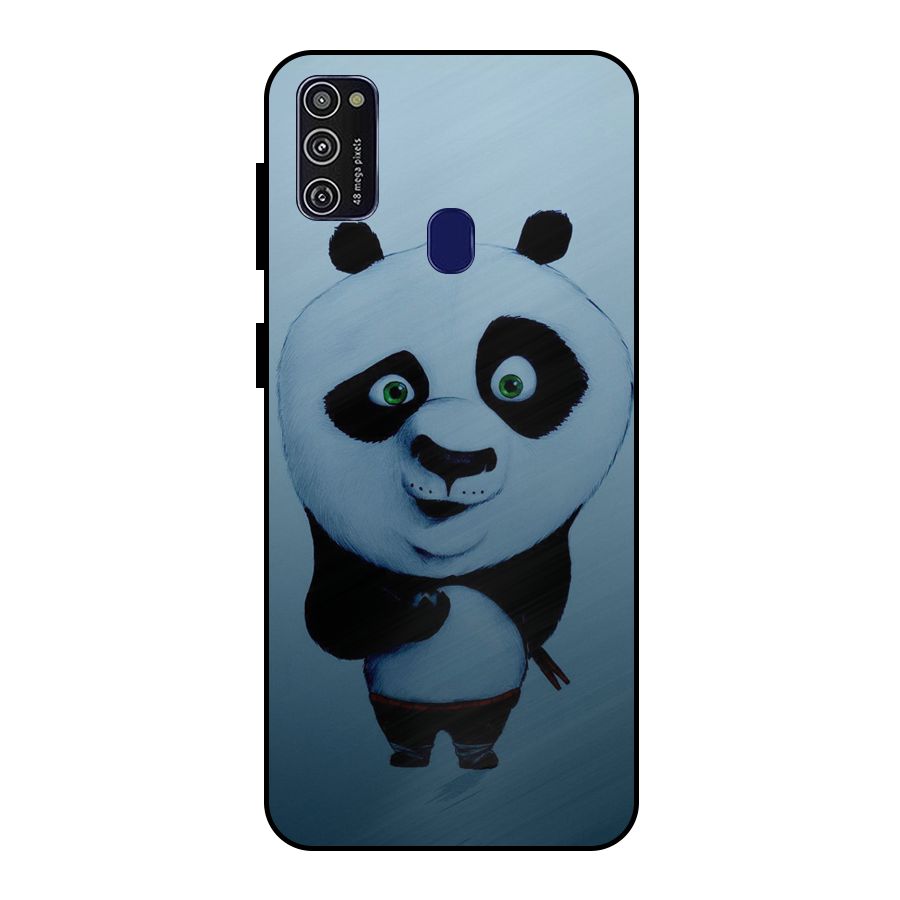 Confused Cute Panda Metal Back Case for Galaxy M21