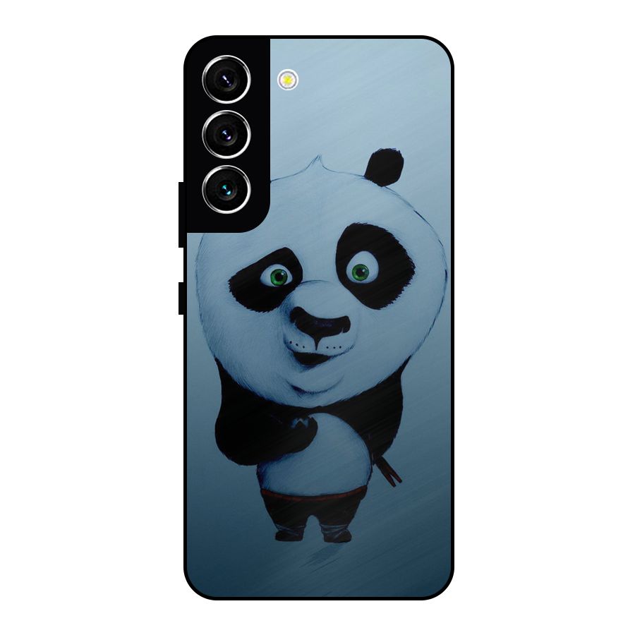 Confused Cute Panda Metal Back Case for Galaxy S22 5G