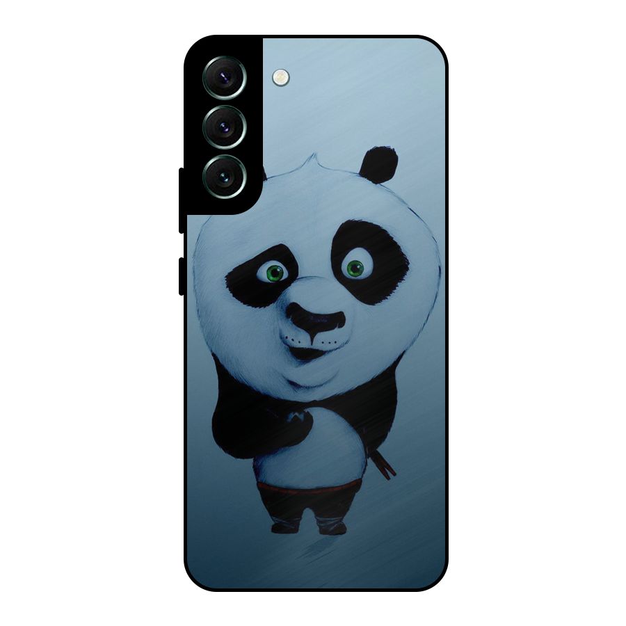 Confused Cute Panda Metal Back Case for Galaxy S22 Plus 5G