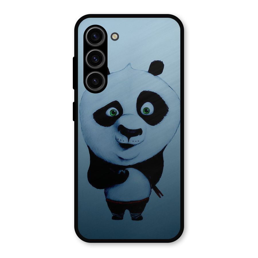 Confused Cute Panda Metal Back Case for Galaxy S23