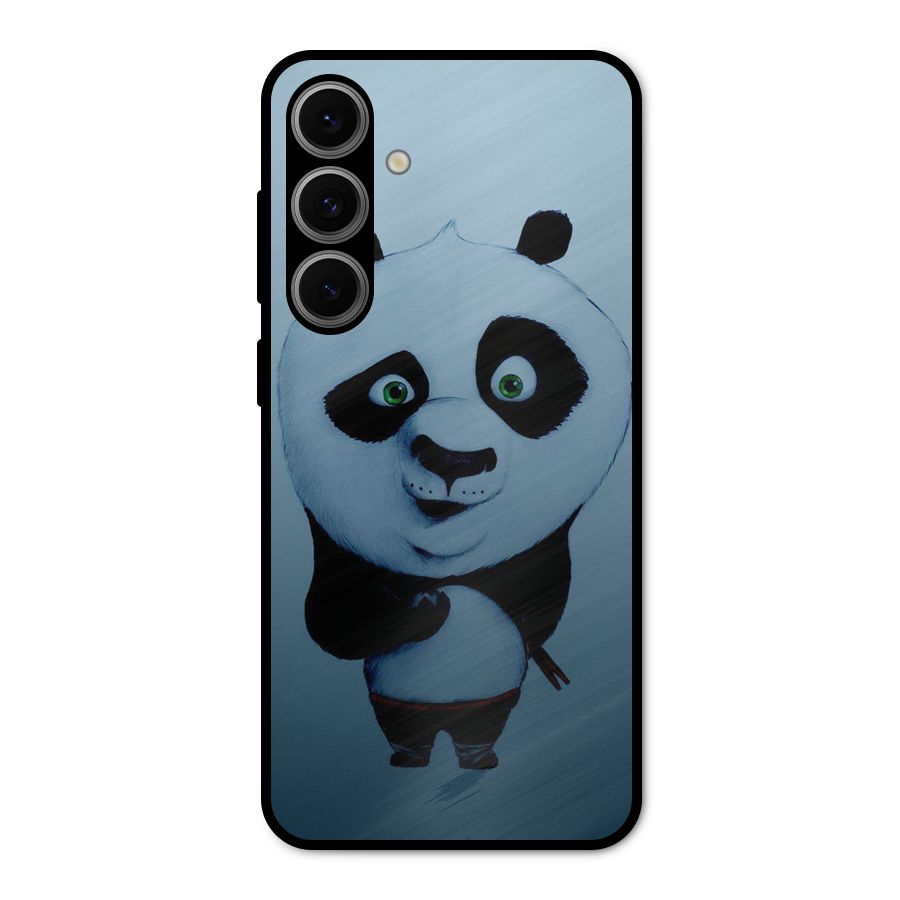 Confused Cute Panda Metal Back Case for Galaxy S24 FE