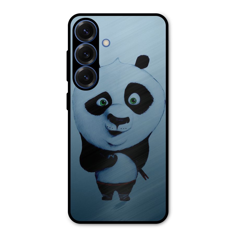 Confused Cute Panda Metal Back Case for Galaxy S25