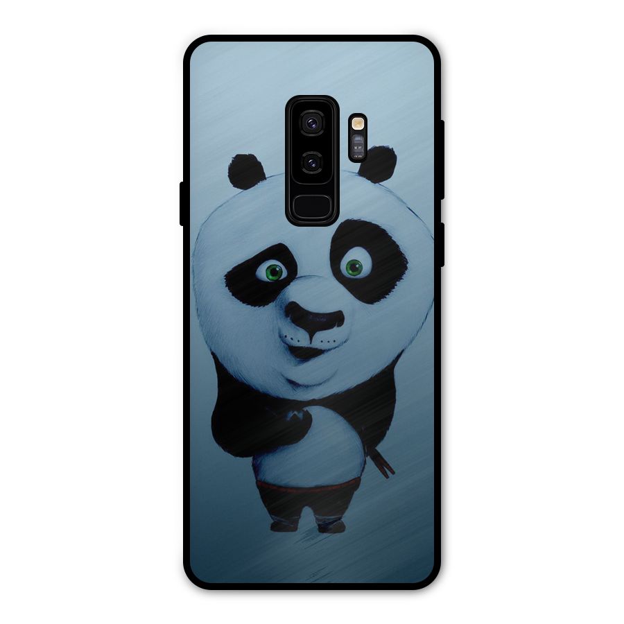 Confused Cute Panda Metal Back Case for Galaxy S9 Plus