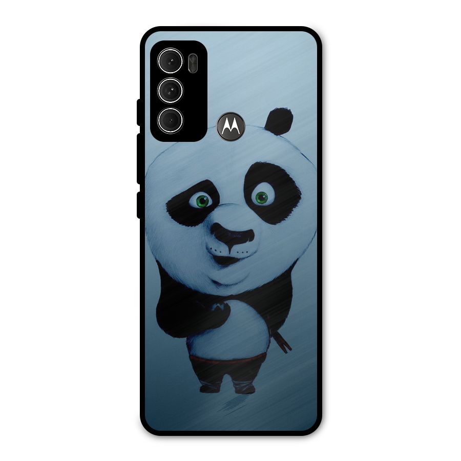 Confused Cute Panda Metal Back Case for Moto G60