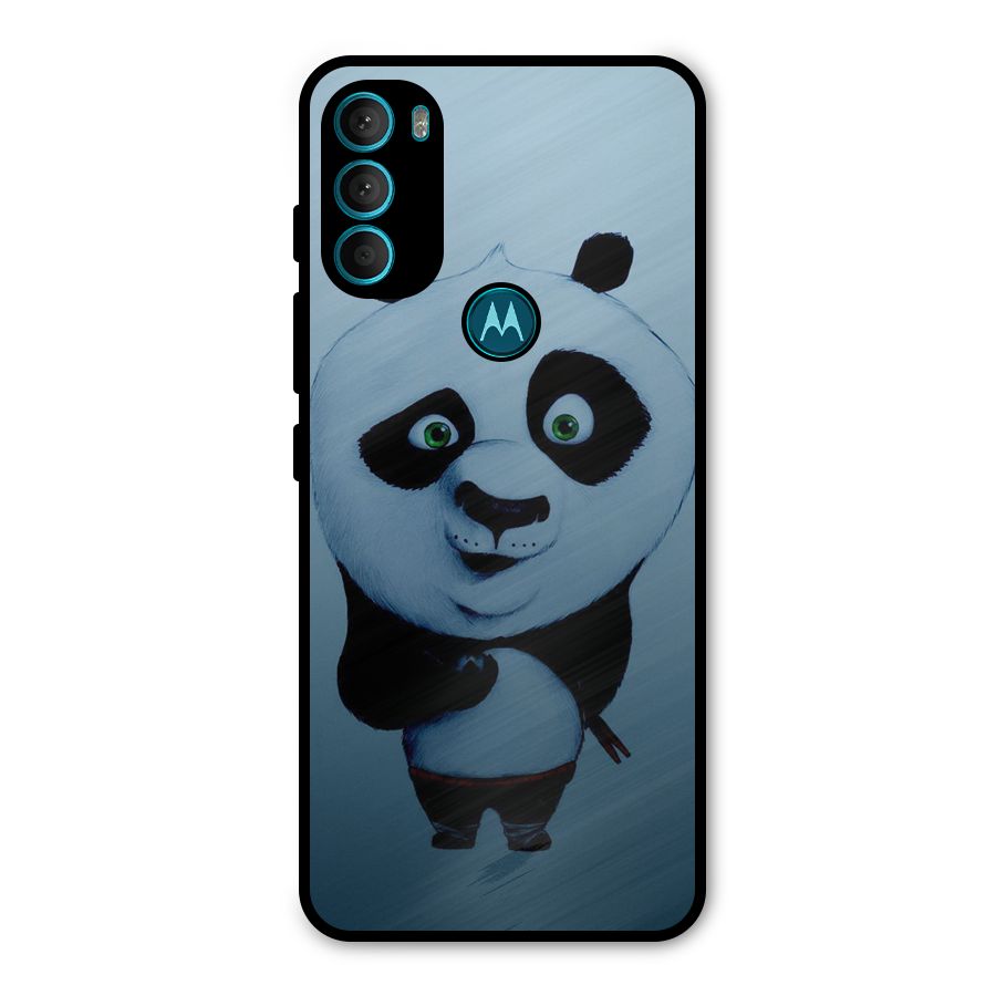 Confused Cute Panda Metal Back Case for Moto G71 5G