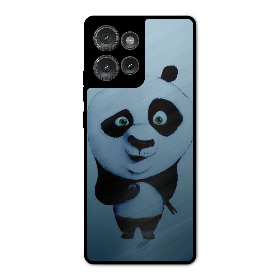 Confused Cute Panda Metal Back Case for Motorola Edge 50