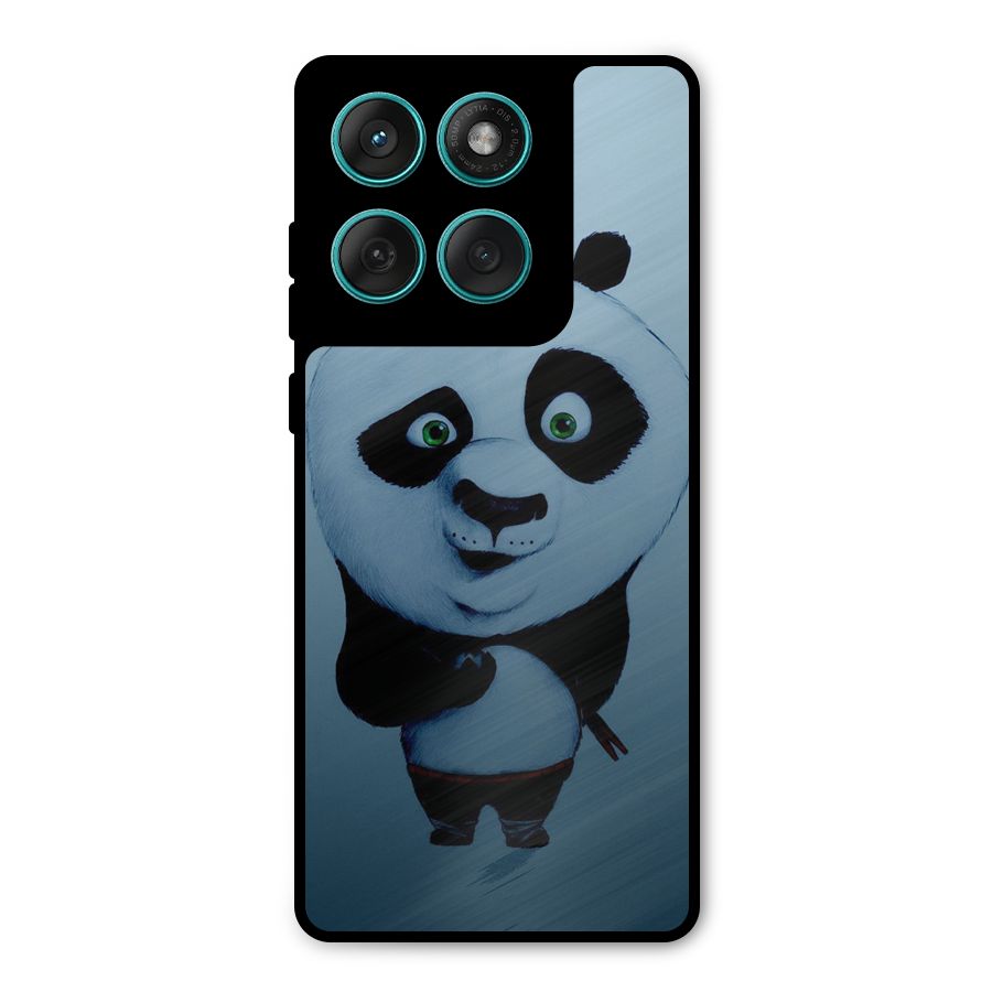 Confused Cute Panda Metal Back Case for Motorola Edge 60