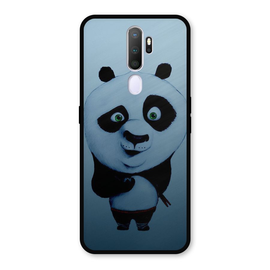 Confused Cute Panda Metal Back Case for Oppo A9 (2020)