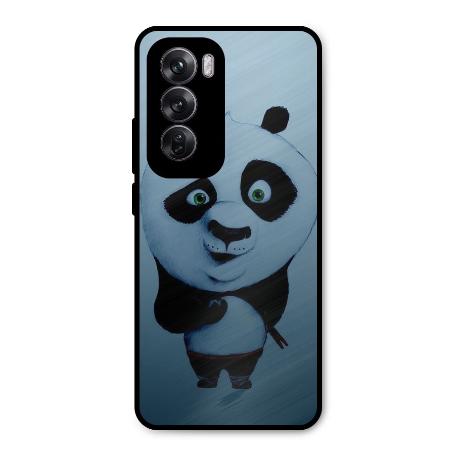 Confused Cute Panda Metal Back Case for Oppo Reno12 Pro