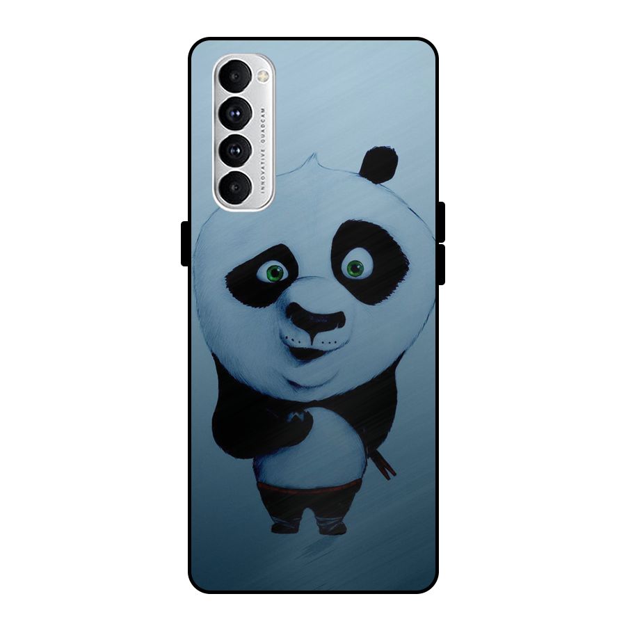 Confused Cute Panda Metal Back Case for Oppo Reno4 Pro