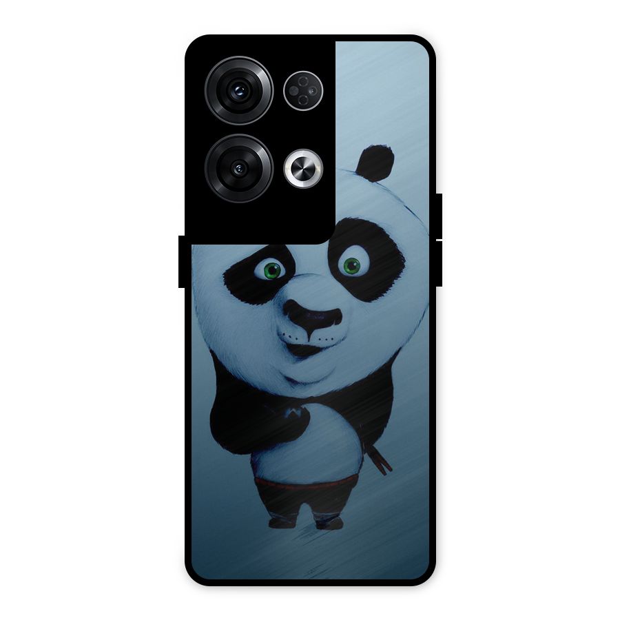 Confused Cute Panda Metal Back Case for Oppo Reno8 Pro 5G