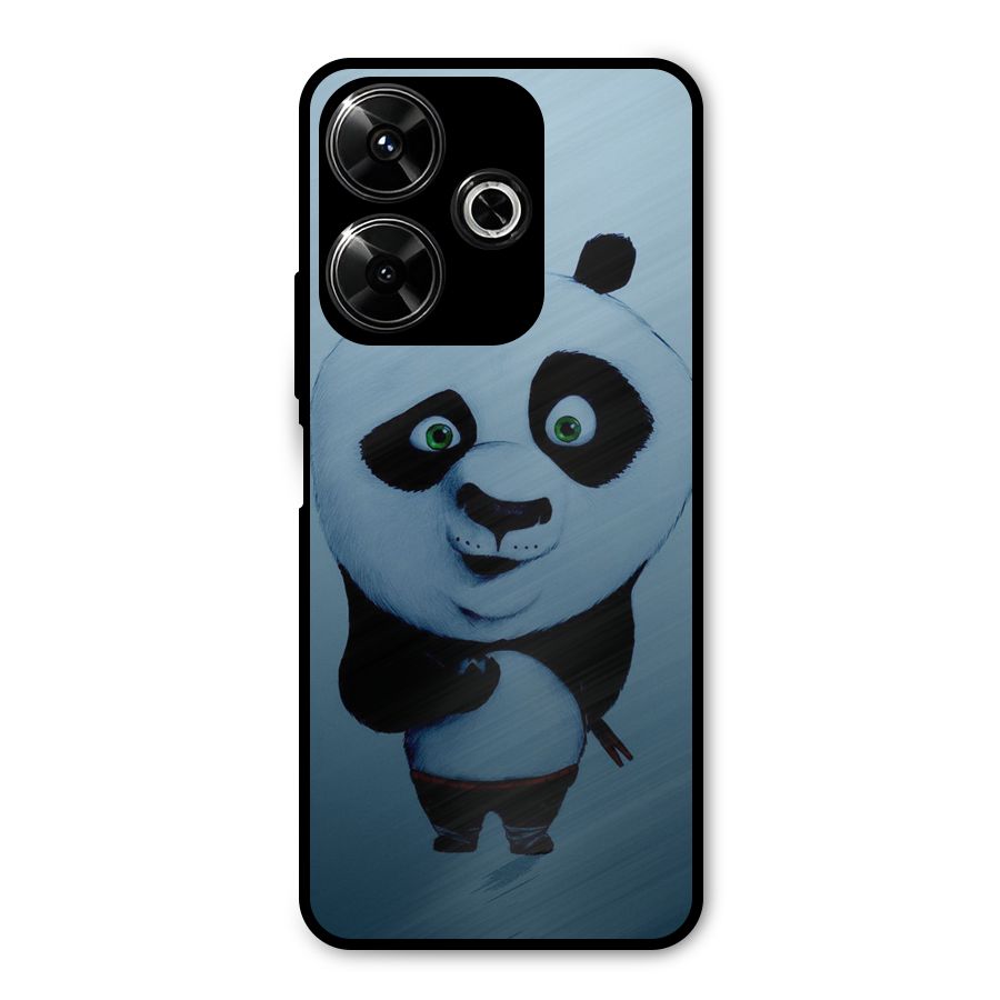 Confused Cute Panda Metal Back Case for Poco M6 Plus