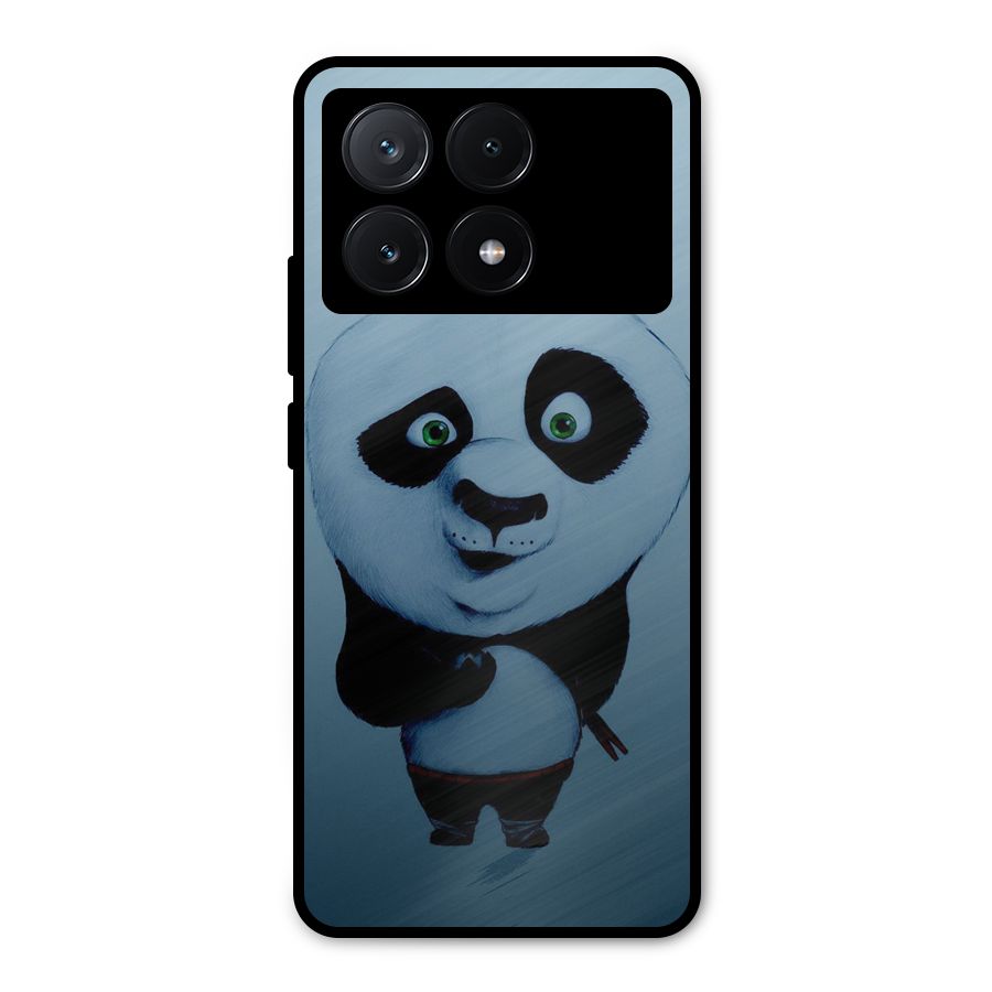 Confused Cute Panda Metal Back Case for Poco X6 Pro