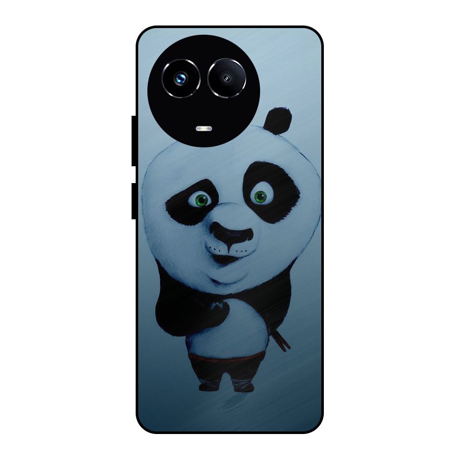 Confused Cute Panda Metal Back Case for Realme 11X