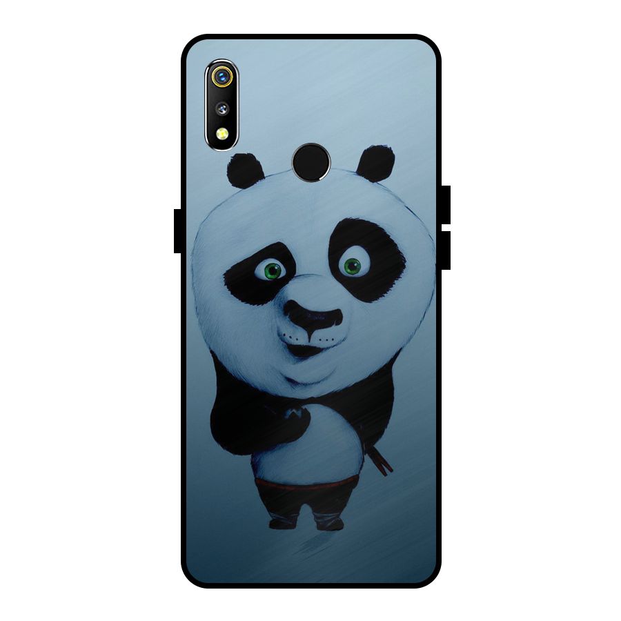 Confused Cute Panda Metal Back Case for Realme 3i