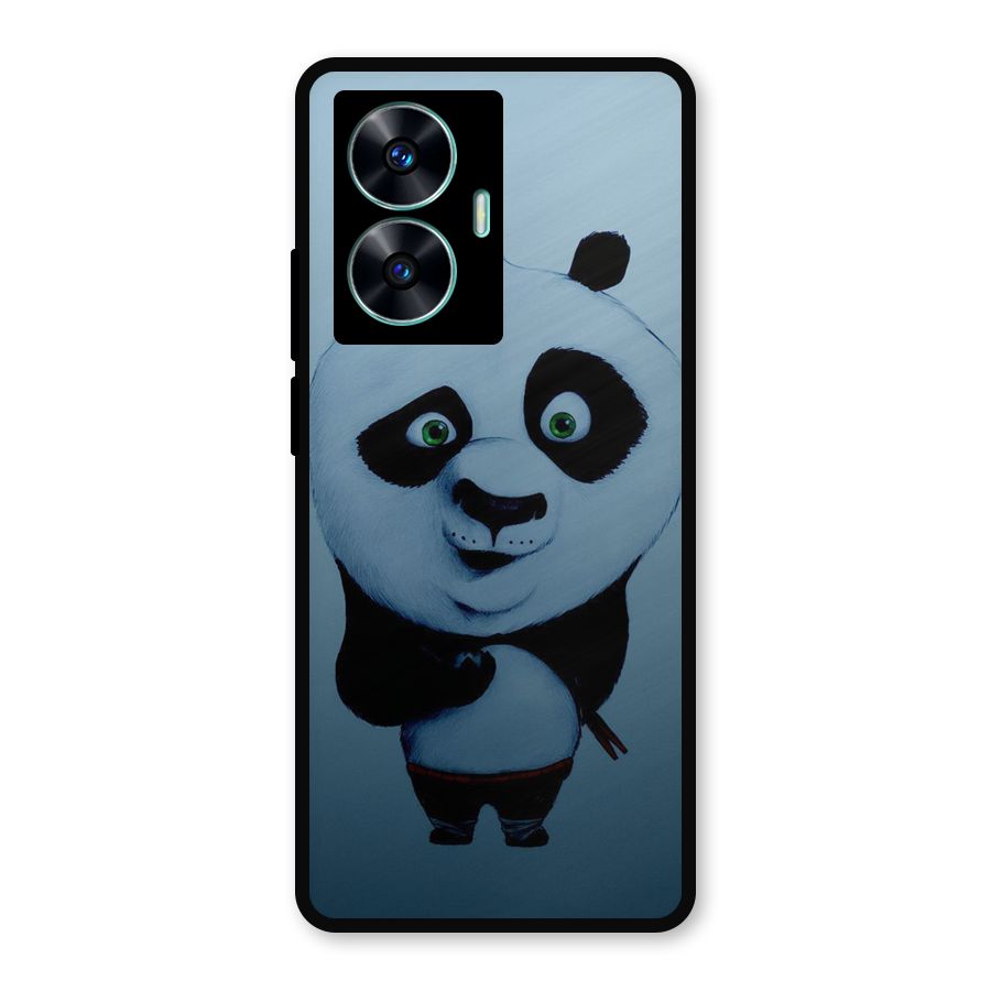 Confused Cute Panda Metal Back Case for Realme Narzo N55