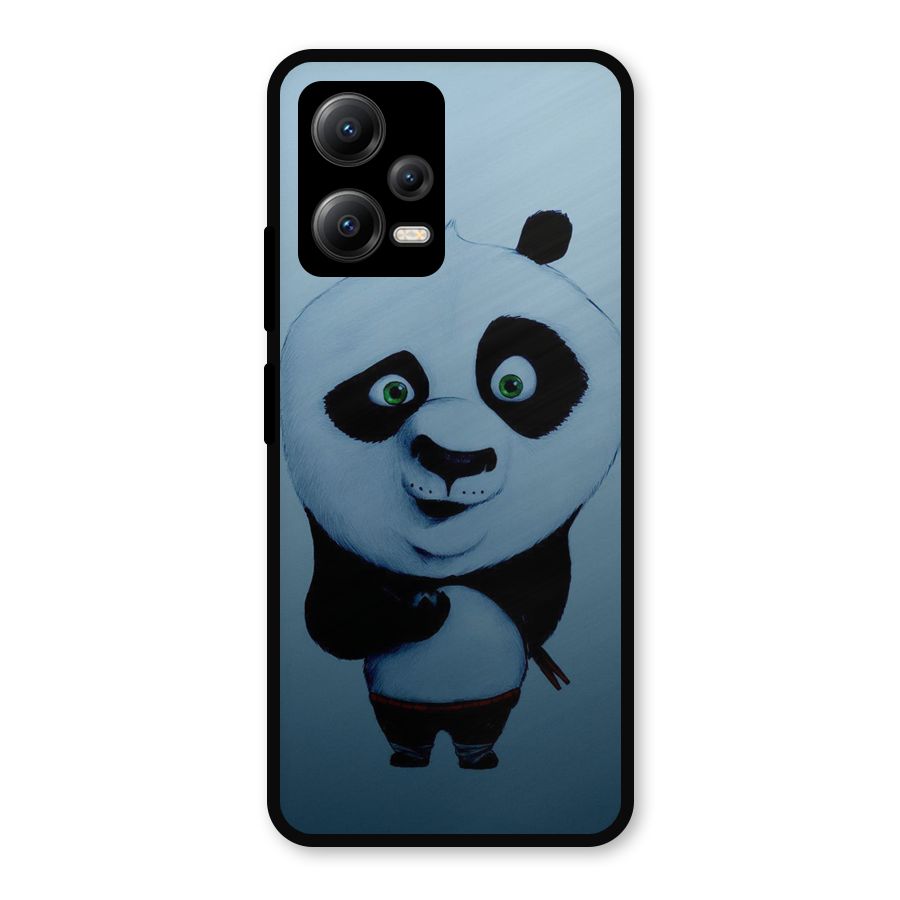 Confused Cute Panda Metal Back Case for Redmi Note 12 5G