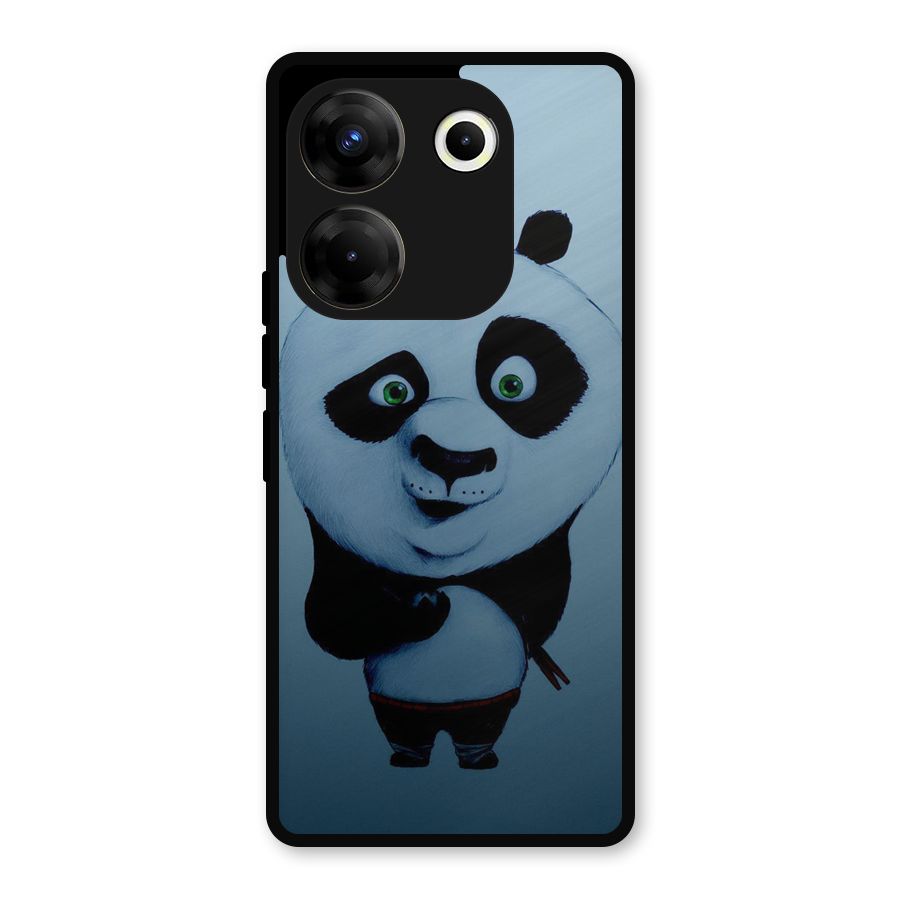 Confused Cute Panda Metal Back Case for Tecno Camon 20