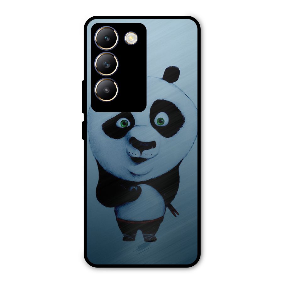 Confused Cute Panda Metal Back Case for Vivo T3 5G