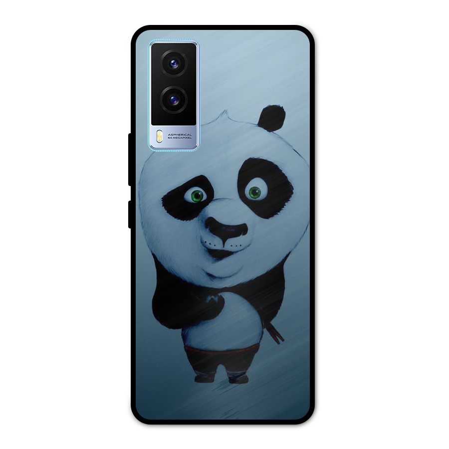 Confused Cute Panda Metal Back Case for Vivo V21e 5G