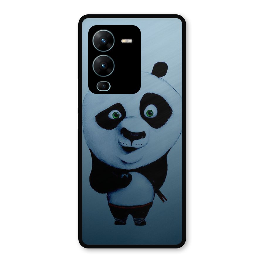 Confused Cute Panda Metal Back Case for Vivo V25 Pro